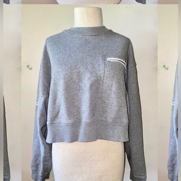 Maison Martin Margiela Tops - Maison Margiela cropped grey sweatshirt